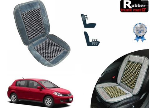 Cubre Respaldo Gris Asiento Bolitas Nissan Tiida Hb 2010