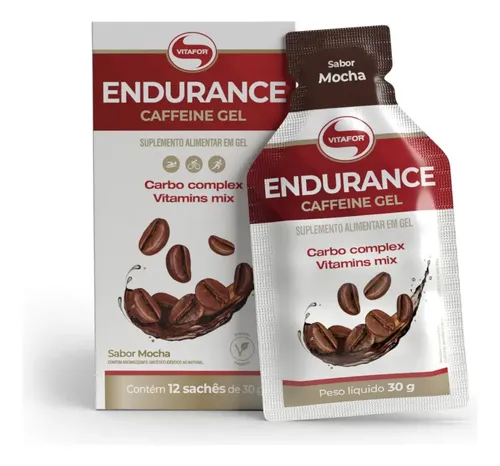 Gel de Cafeína Vitafor Endurance Sabor Moca 12 Sachês
