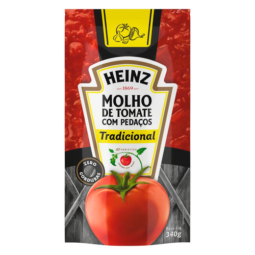 Imagem 1 de 4 de Molho De Tomate Heinz Tradicional Em Sachê 340gv