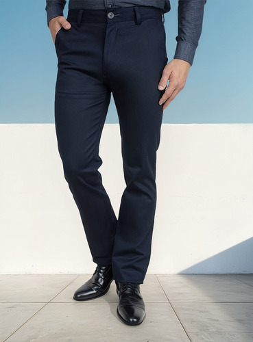 Pantalones Moda Regular De Vestir Stretch Hombre