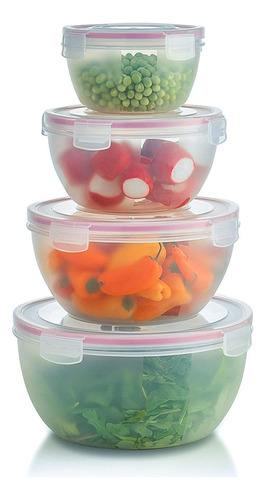 Juego De 4 Recipientes Hermeticos Komax Bowls Con Tapa