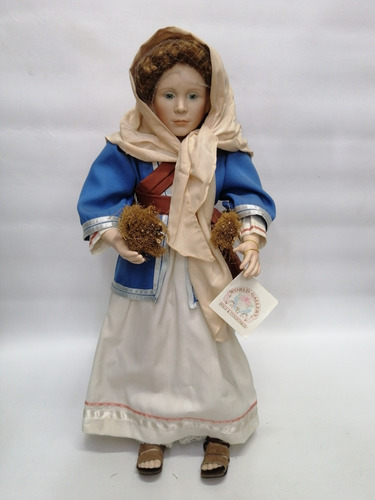 Muñeca De Colección En Porcelana La Recolectora De Paja 