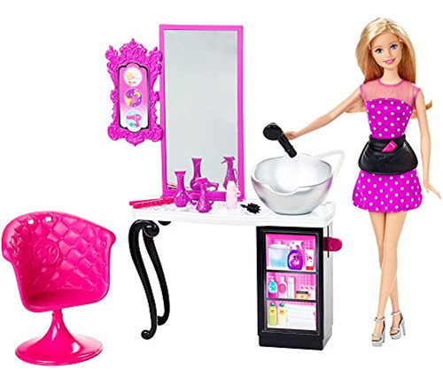 Barbie Malibu Ave Salon Con Barbie Doll Playset