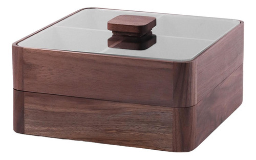 Bandeja De Madera Elegante 22,5 X 22,5 X 11 Cm Doble Nivel