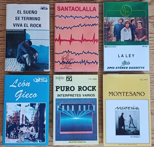 Santaolalla Montesano León Gieco La Ley Puro Rock 6 Casettes