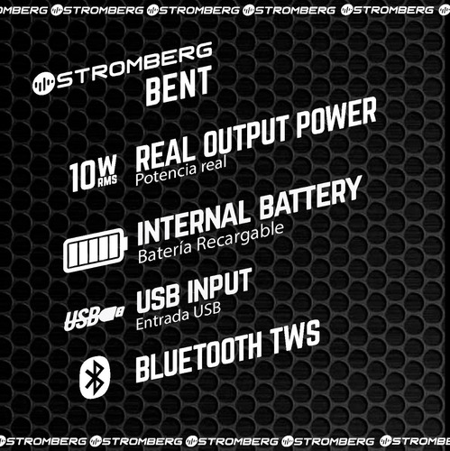 Parlante Portátil Stromberg Bent Bluetooth Tws Frente Tela