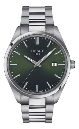 Reloj Hombre Tissot T150.410.11.091.00 Pr 100 Correa Plateado Bisel Plateado Fondo Verde