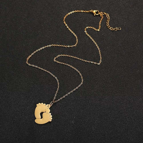 Gargantilla Para Mujer Pies De Bebé Piedra Circonia Huellas