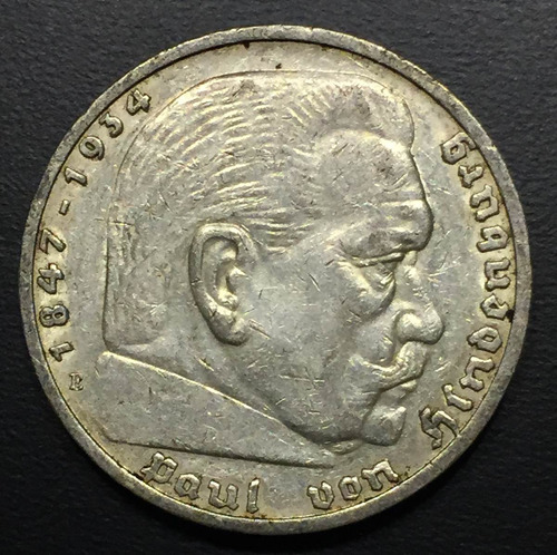 Ale376 Moneda Alemania 3er Reich 5 Mark 1938 E Xf Plata Ayff (Usado)