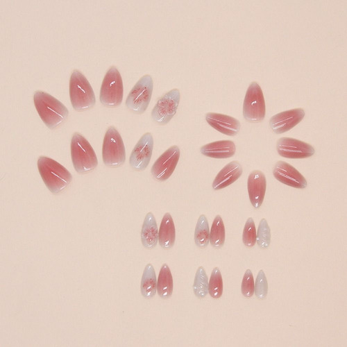 24 Peças De Unhas Postiças, Estilete, Unhas Falsas, Preta, R