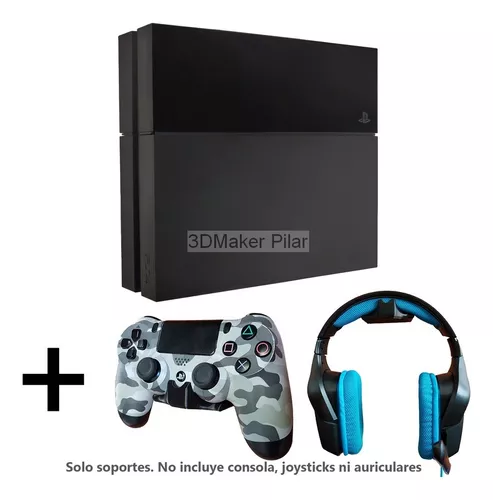 Combo Soporte De Pared Playstation Ps4 Slim Fat + 2 Sop Joystick O  Auriculares - Funcion Dual 