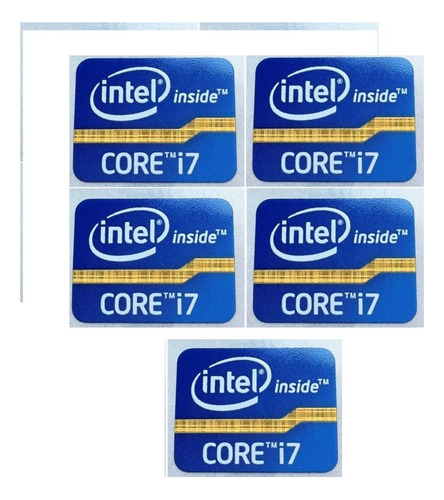 Sticker Intel Core I7 Modelos 2° Y 3° Generación Pack X 5und