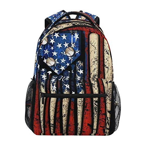 American Flag Baseball Imprimir Mochila Patriótica 94phs