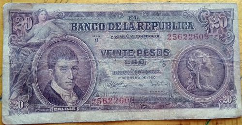 Billete 20 Pesos Oro 1960