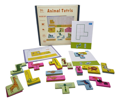 Juguete Didáctico Educativo Madera Tangram Tetris Animales
