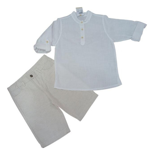 Bermuda E Camisa Bata Infantil Algodão E Linho 14 E 16 25479