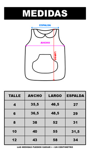 Guardapolvo Ponchito Pechera Jardín