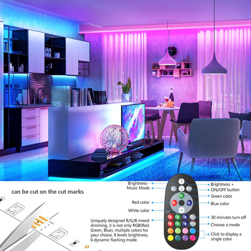 Luces Led Inteligentes Para Dormitorio 30 M Con Control Remo