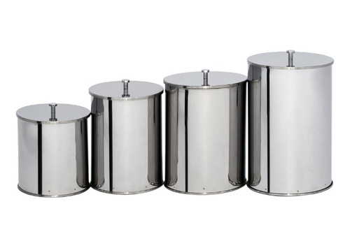 Lixeira Com Tampa De Inox 20x25 07 Litros