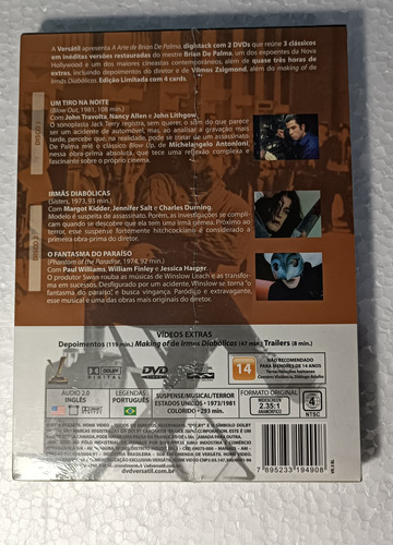 A Arte De Brian De Palma Dvd Box 2 Discos Digipak Lacrado