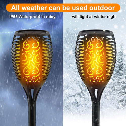 T Lámpara Jardín De Luz Solar Antorcha Impermeable 6pcs/set