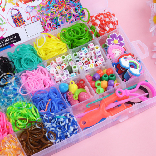 Kit Para Hacer Pulseras Elásticas Diy Craft Loom De 1500 Pie