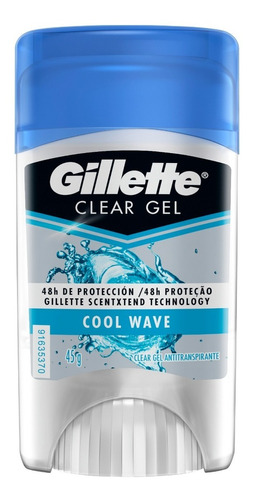 Gillette Clear Gel Cool Wave Desodorante En Gel Hombre 45g