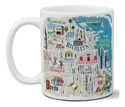 Taza De Cerámica Turismo Buenos Aires Exclusiva Para Regalar