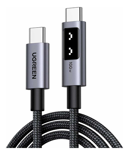 Cable Ugreen Usb-c A Usb-c Pd M/m Led 100w 1m L509-35501