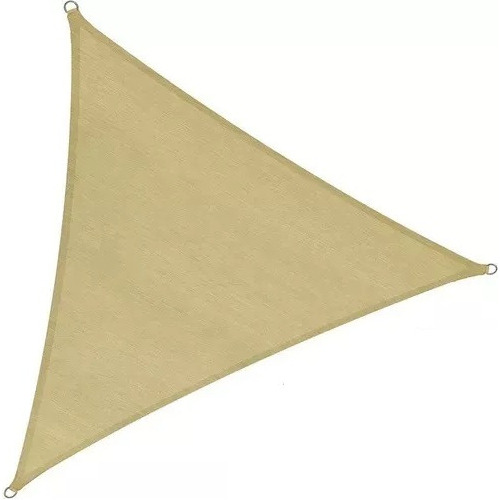 Toldo Vela Malla Sombra Impermeable Triangular 3,6mt Bege