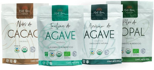 4 Pack Mix Nibs, Nopal, Azúcar E Inulina De Agave