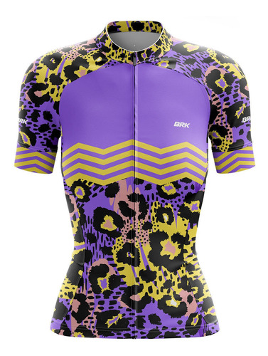 Imagem 1 de 3 de Camisa Ciclismo Brk Feminina Onça Roxa Com Fpu 50+