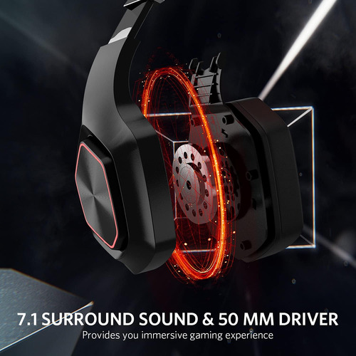 Fiodio 7.1 Auriculares Para Juegos Con Sonido Envolvente Con Negro.