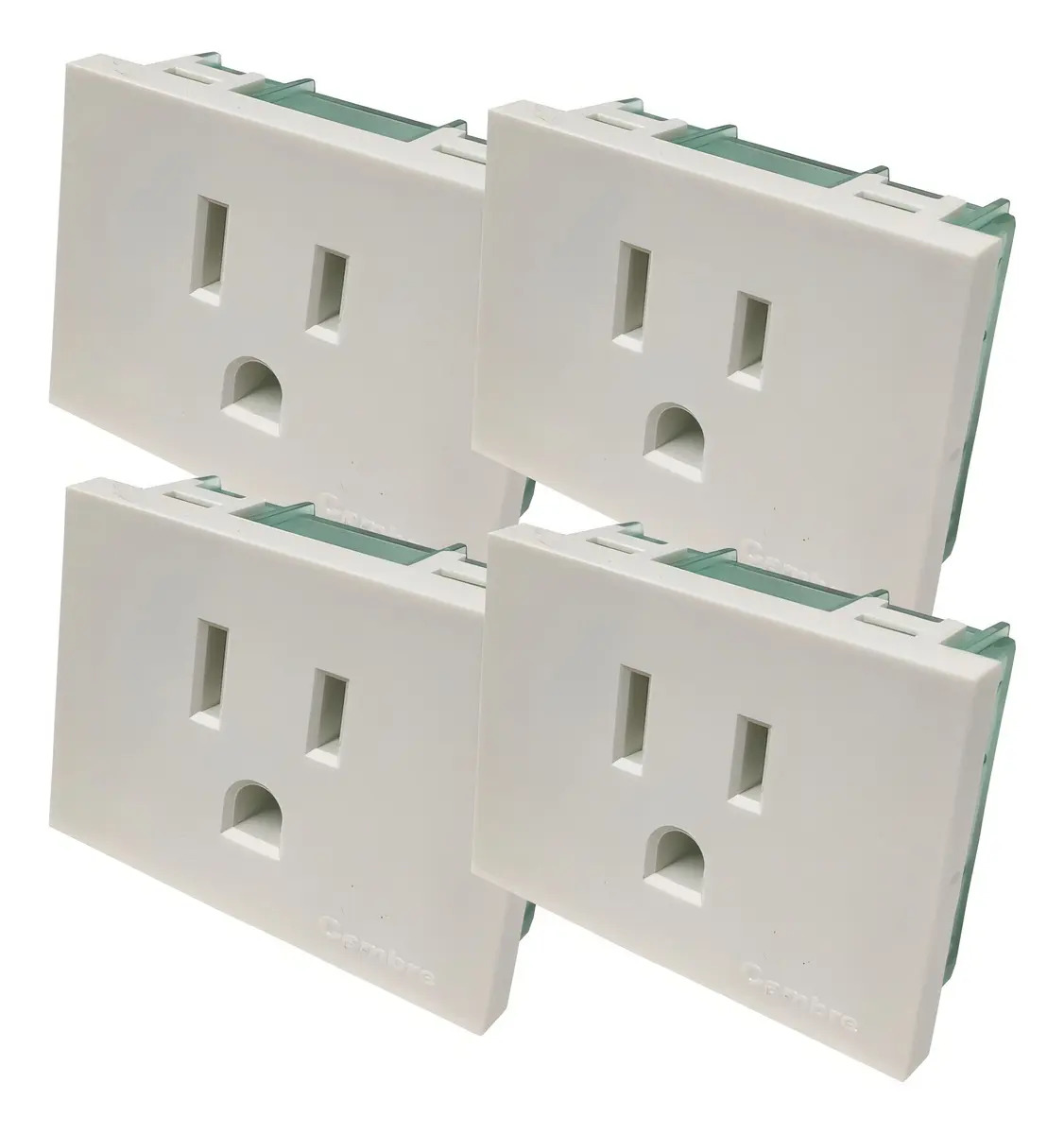 Toma Tipo Euroamericano / Americano 10a/15a Cambre Pack X4 Color Blanco