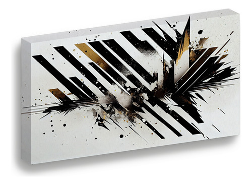 Cuadro Lienzo Canvas Teclas Piano Negro Oro Sala 25*30cm