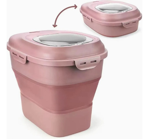 Contenedor Plegable De Alimento Comida Para Mascotas Grande Plegable Rosa Pálido