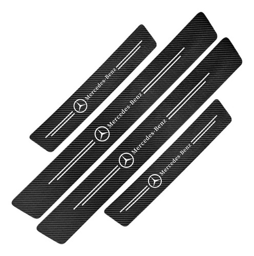 4 Pieza Fibra Carbono Para Merced Benz Protector Placa Pedal