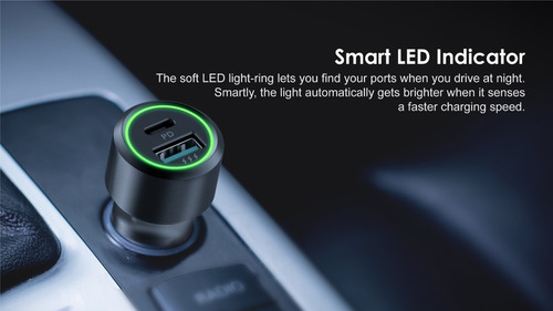 Imagen 3 de 5 de Cargador Auto Quick Charge 3.0 Usb C 5v 2.4a 9v 2a 12v 1.5a