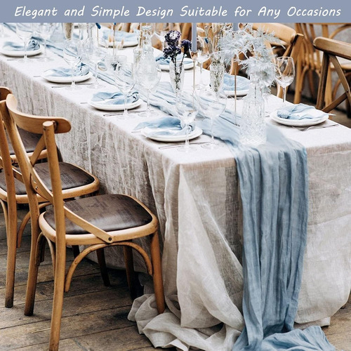 12pz Camino De Mesa Boho Gasa Estilo Rústico Decoración Boda