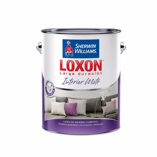 Loxon Latex Interior Larga Duracion Sherwin Williams Mate Blanco X 4 Lts