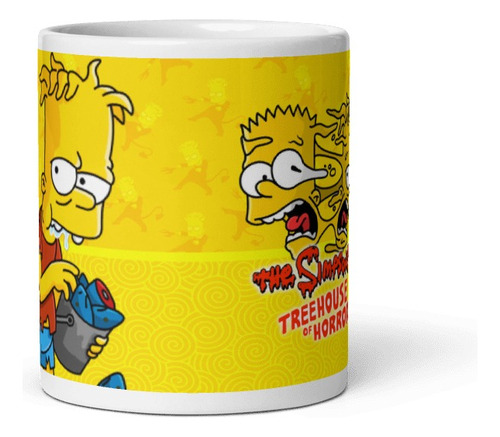 Taza Los Simpsons Halloween Casita Del Horror Hugo Y Bart