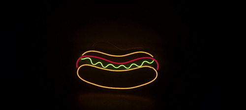 Anuncio Grande De  Hot Dogs En  Neón Led  Con Movimiento 