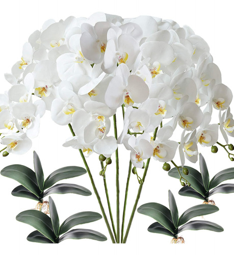 Fagushome 5 Flores Artificiales De Phalaenopsis Con 4 Paquet