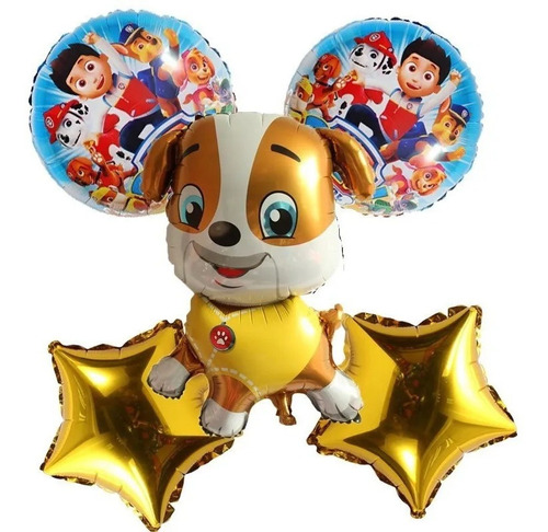 Set Globos Metalidos Patrulla De Perros Chase Rubble Marshal