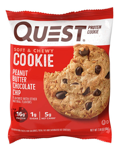 Quest Cookies 59g Sabor Peanut Butter Choco Chip