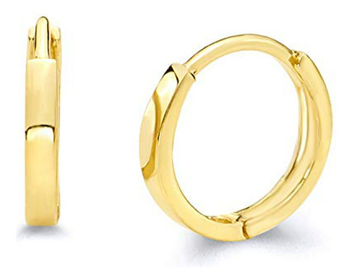 Pendientes 14k Oro Amarillo Verdadero 2 Mm De Espesor Huggie