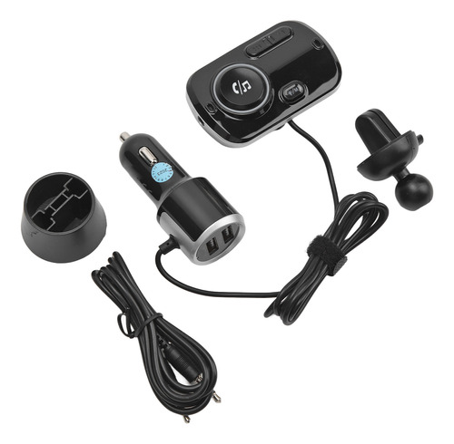 Transmisor Bluetooth, 2 Puertos Usb, Negro, Carga Rápida, In