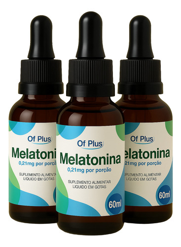 Com Selo De Autenticidade, Melatonina Ofplus Kit 3 Potes Laranja
