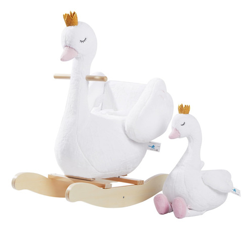 Labebe Caballo Mecedor Para Ninos, Cisne Blanco Con Munecos