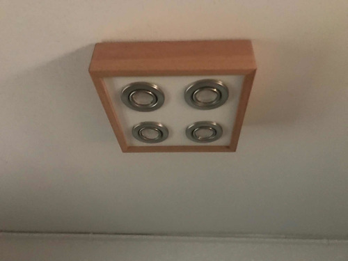 Plafon Madera 4 Luces De Techo Dicroica Led Bajo Consumo 